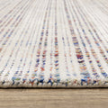 5' X 8' Ivory And Gray Striped Hand Tufted Area Rug