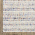 5' X 8' Ivory And Gray Striped Hand Tufted Area Rug