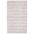 5' X 8' Ivory And Gray Striped Hand Tufted Area Rug