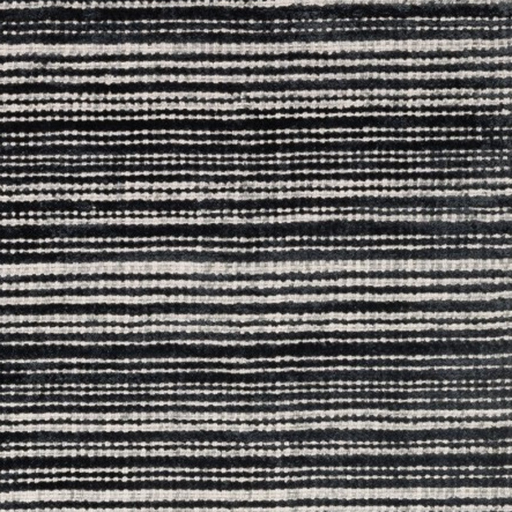 5' X 8' Ivory And Gray Striped Hand Tufted Area Rug