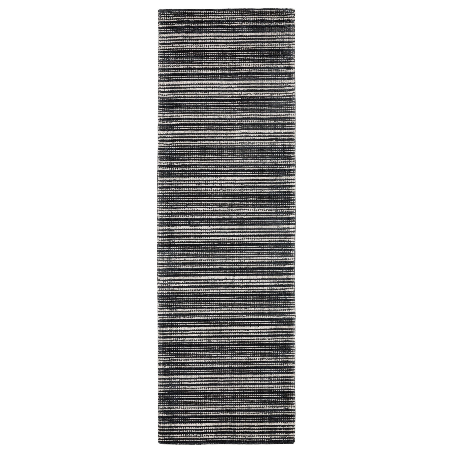 5' X 8' Ivory And Gray Striped Hand Tufted Area Rug