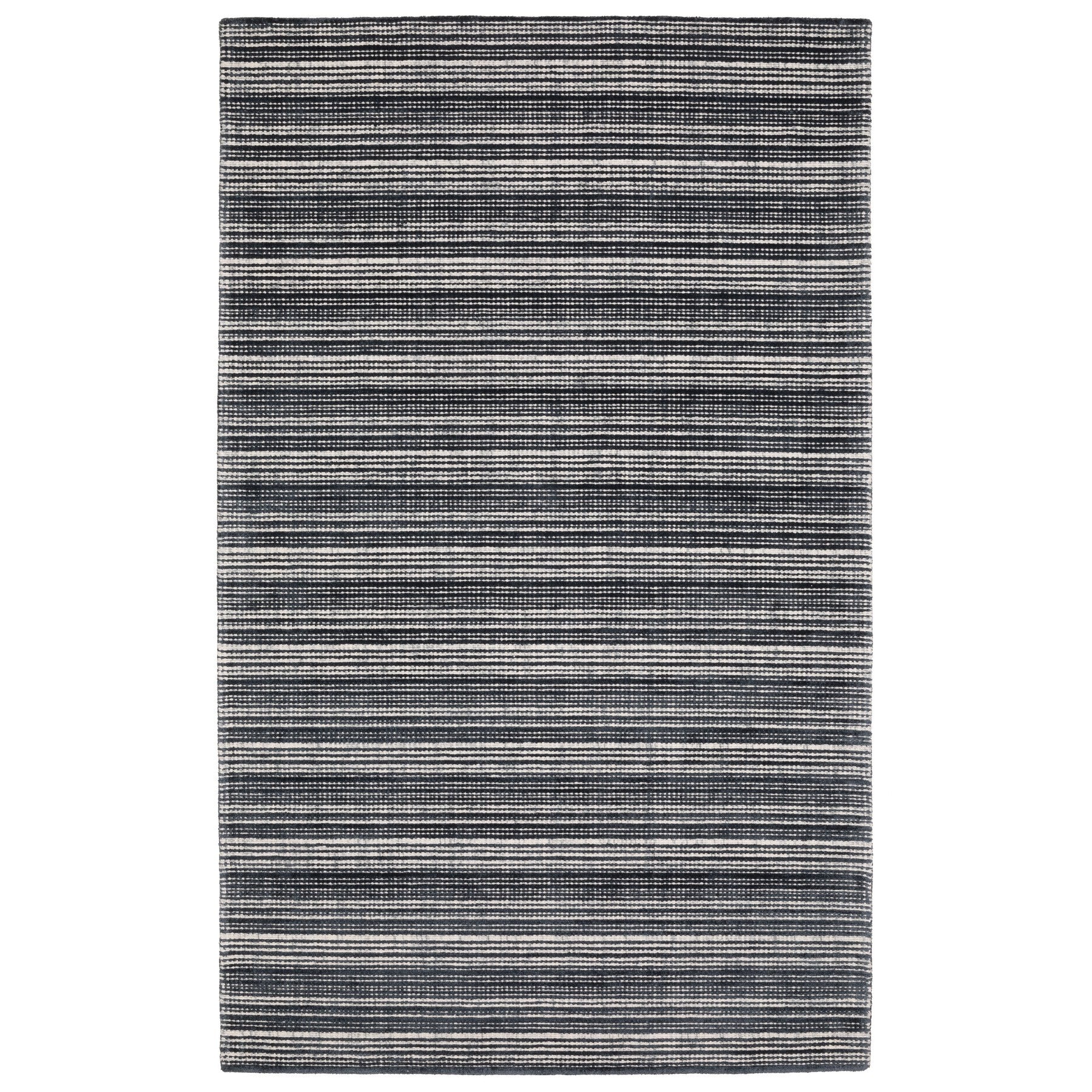 5' X 8' Ivory And Gray Striped Hand Tufted Area Rug