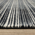 5' X 8' Ivory And Gray Striped Hand Tufted Area Rug