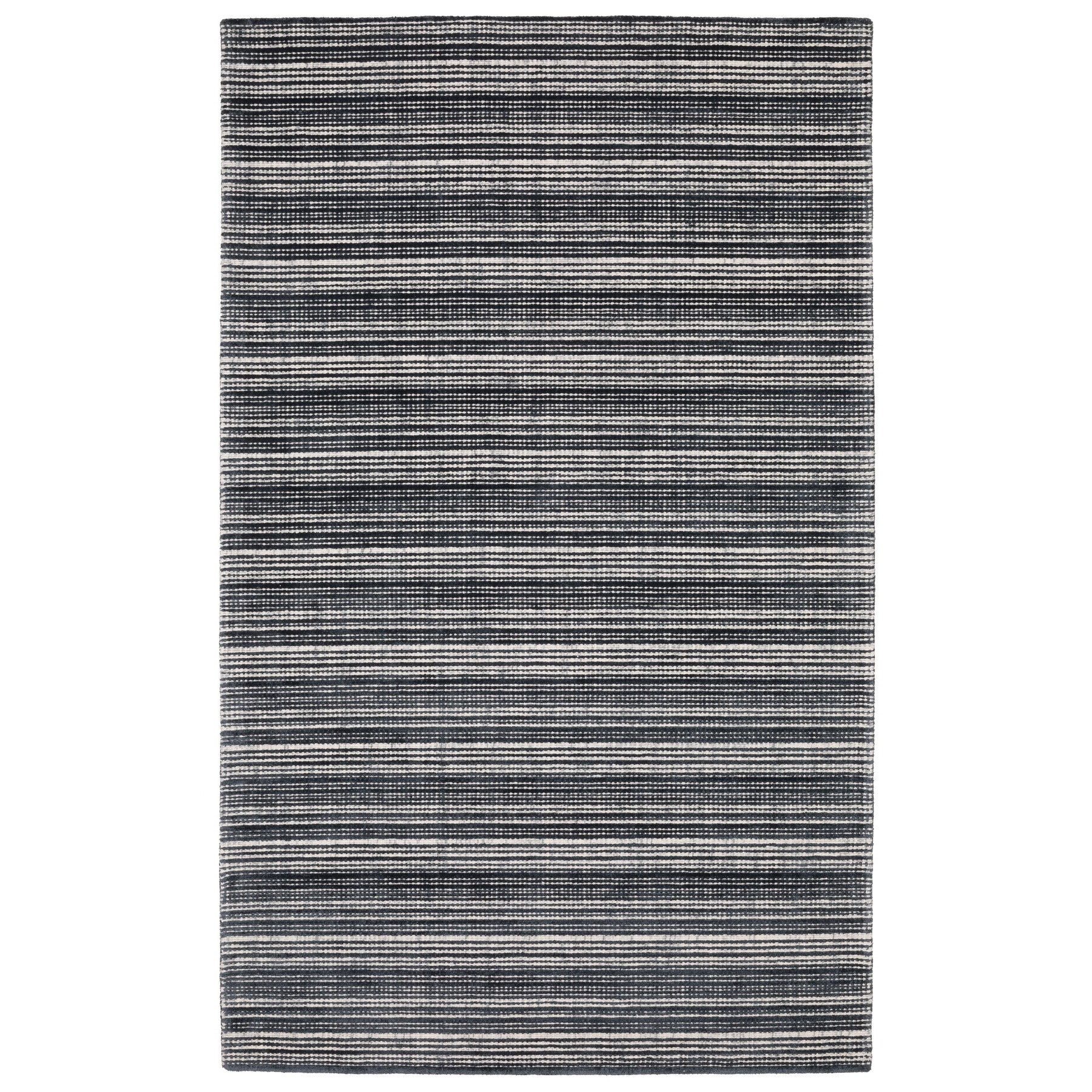 5' X 8' Ivory And Gray Striped Hand Tufted Area Rug