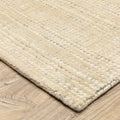 5' X 8' Ivory And Gray Striped Hand Tufted Area Rug
