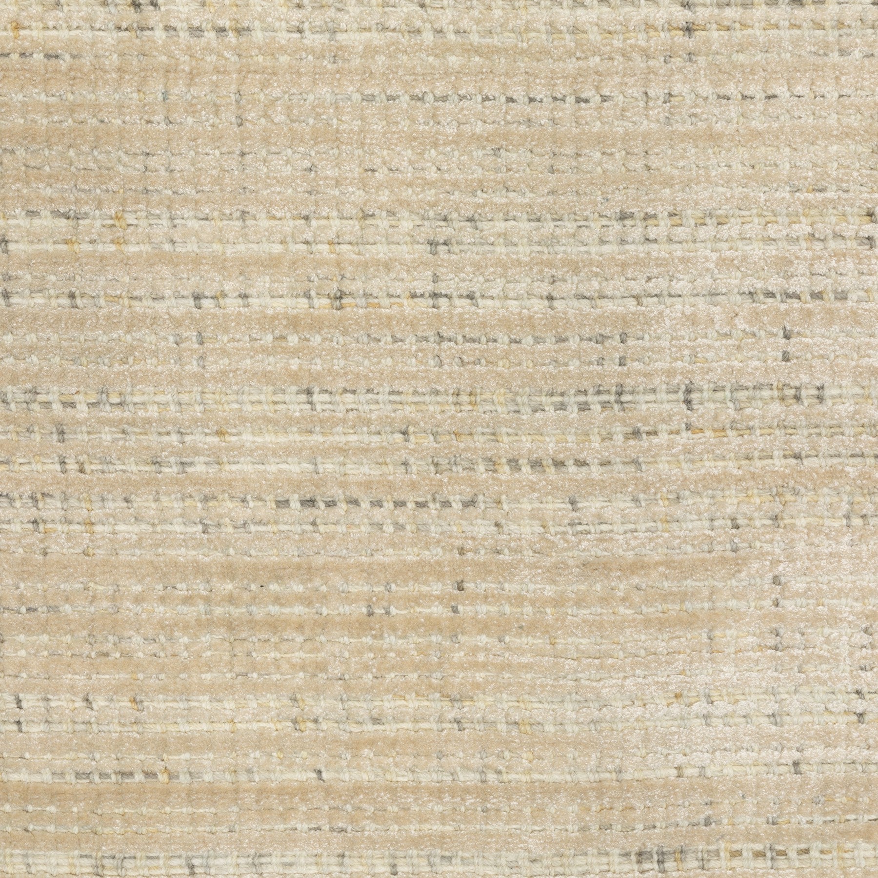 5' X 8' Ivory And Gray Striped Hand Tufted Area Rug
