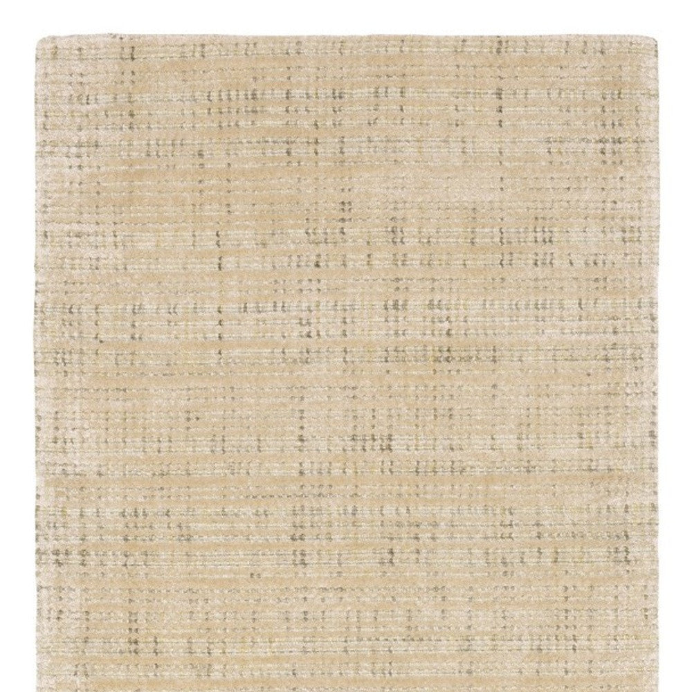 5' X 8' Ivory And Gray Striped Hand Tufted Area Rug