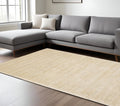 5' X 8' Ivory And Gray Striped Hand Tufted Area Rug