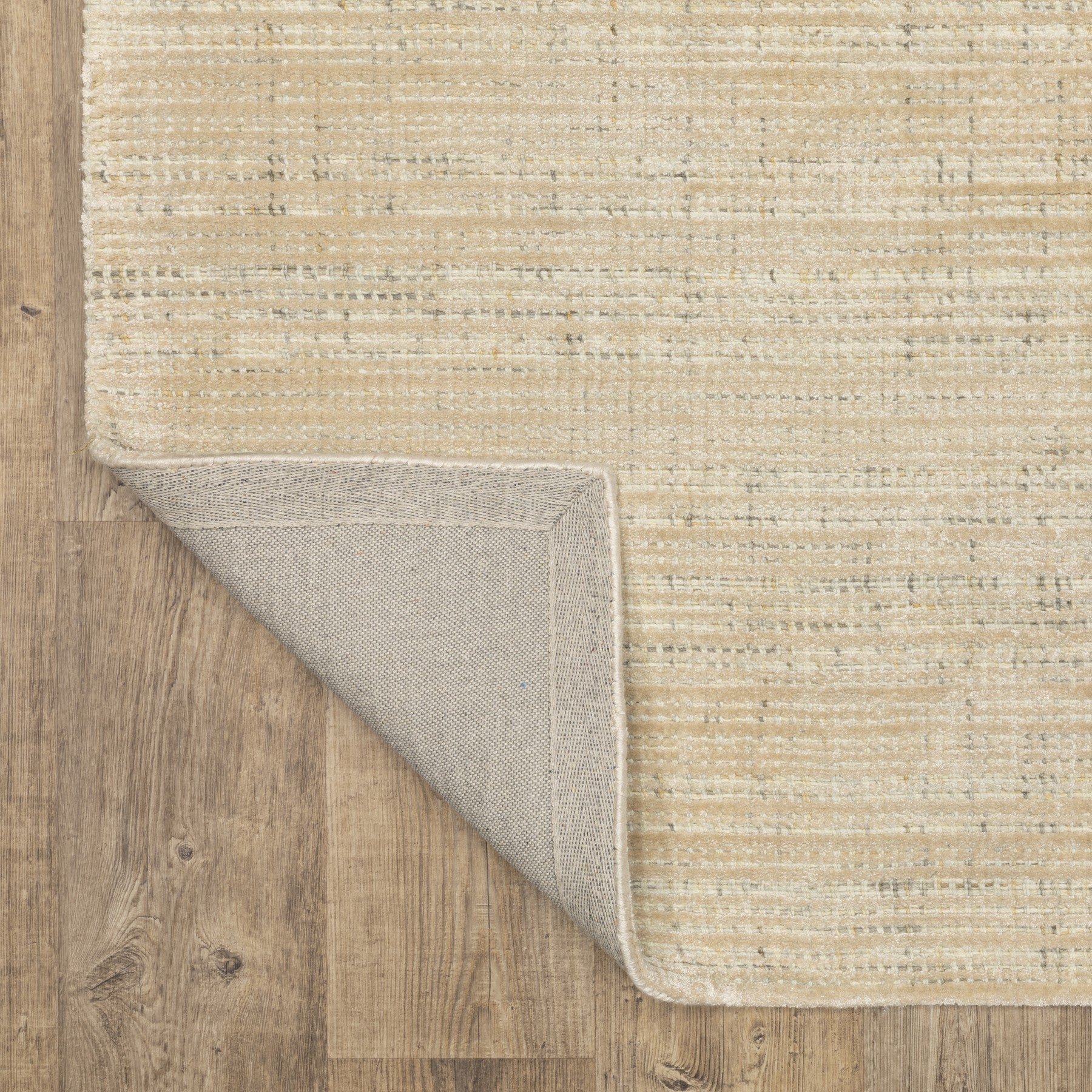 5' X 8' Ivory And Gray Striped Hand Tufted Area Rug