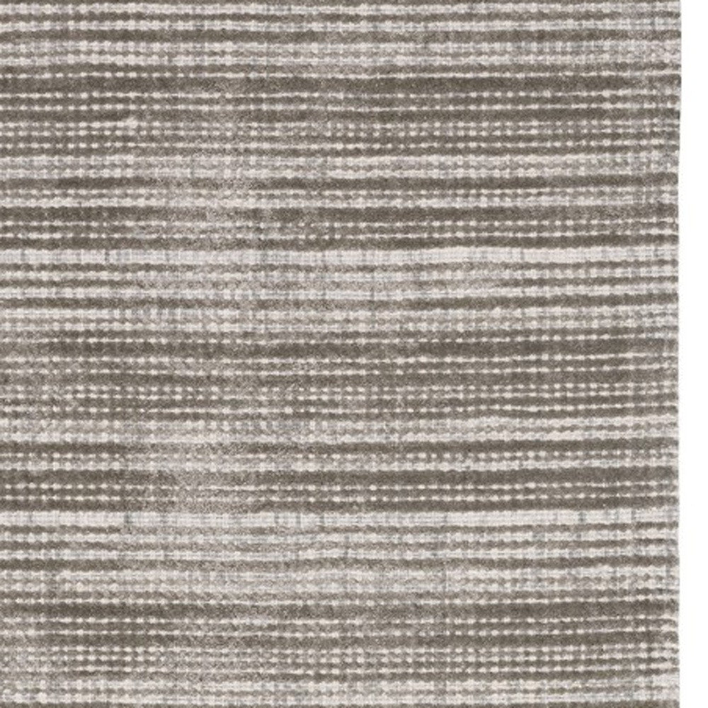 5' X 8' Ivory And Gray Striped Hand Tufted Area Rug