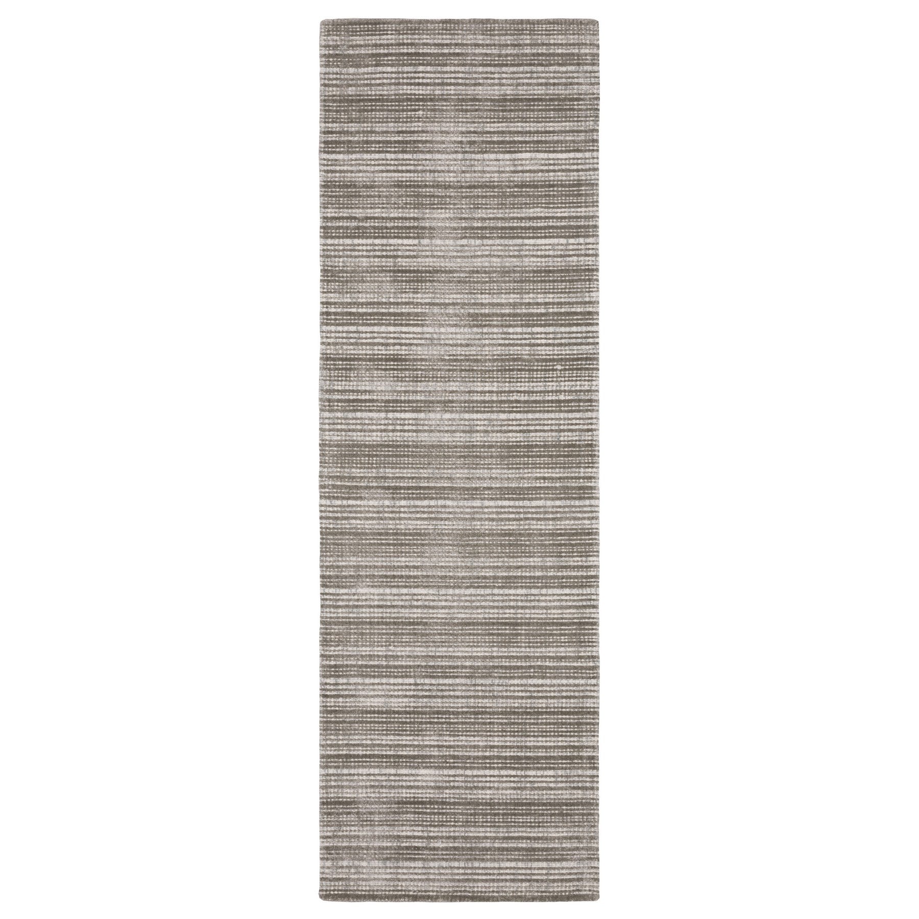 5' X 8' Ivory And Gray Striped Hand Tufted Area Rug