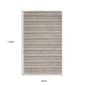 5' X 8' Ivory And Gray Striped Hand Tufted Area Rug