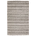 5' X 8' Ivory And Gray Striped Hand Tufted Area Rug