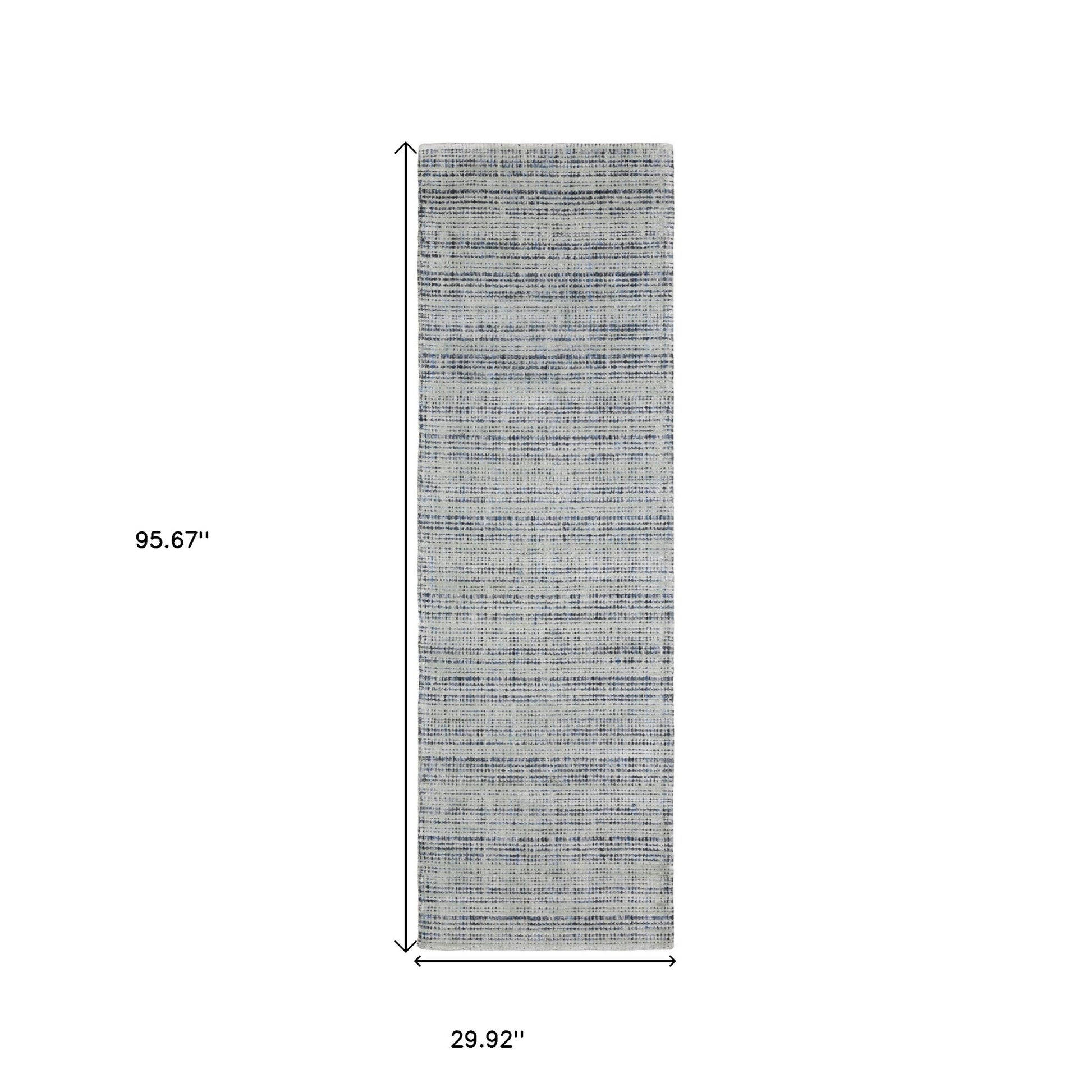 5' X 8' Ivory And Gray Striped Hand Tufted Area Rug