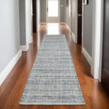 5' X 8' Ivory And Gray Striped Hand Tufted Area Rug