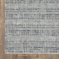 5' X 8' Ivory And Gray Striped Hand Tufted Area Rug