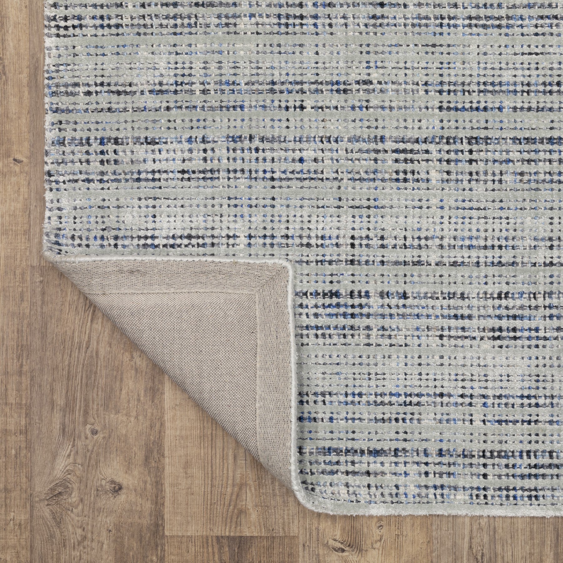 5' X 8' Ivory And Gray Striped Hand Tufted Area Rug