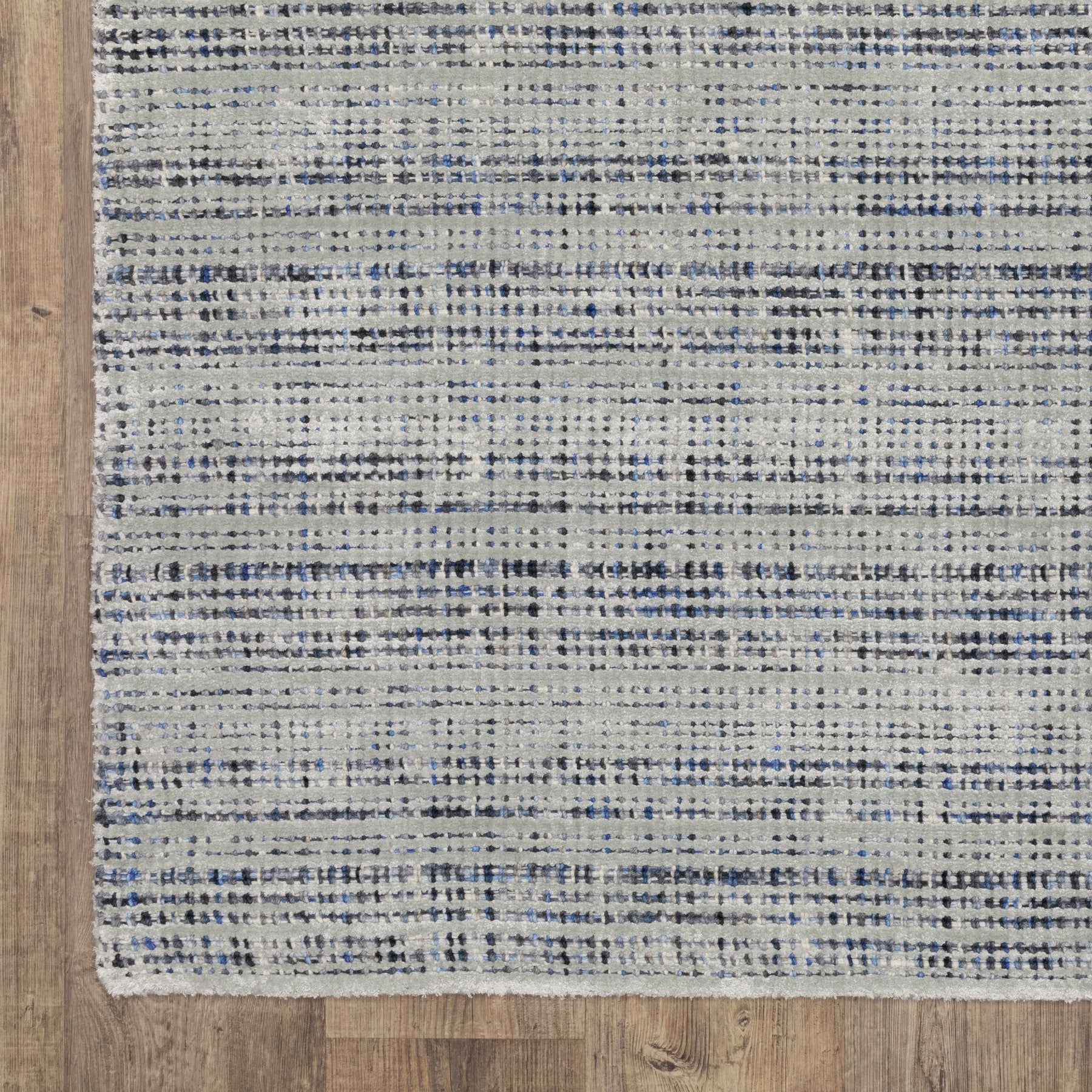 5' X 8' Ivory And Gray Striped Hand Tufted Area Rug