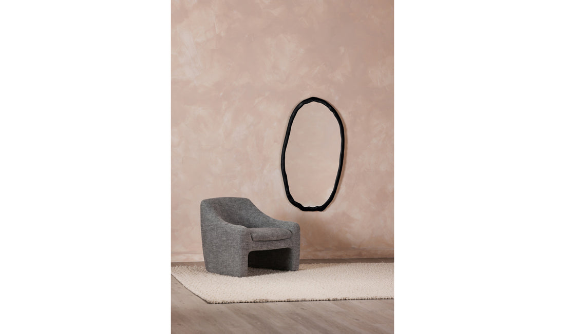 Foundry Black Oval Mirror – Elegant Home Accent Mirror
