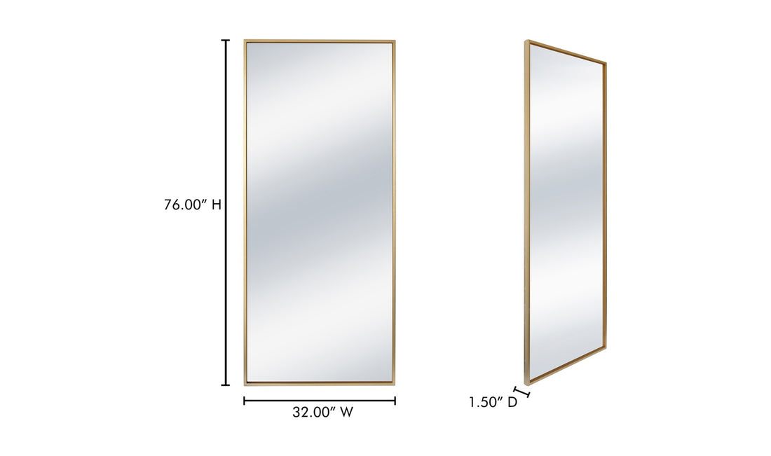 Sleek Gold Iron Frame Squire Mirror - Contemporary Accent Piece