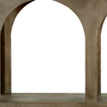 77" Brown Solid Wood Distressed Console Table With Arch Detailing