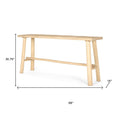 66" Light Brown Solid Wood Trestle Console Table