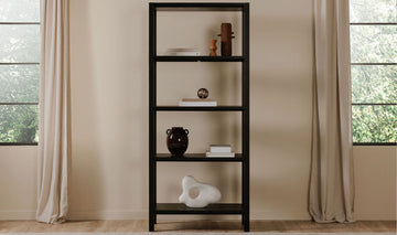 Modern Nolan Bookcase in Stylish Black Finish