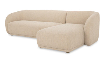 Tan Faux Mohair Faye Right Sectional