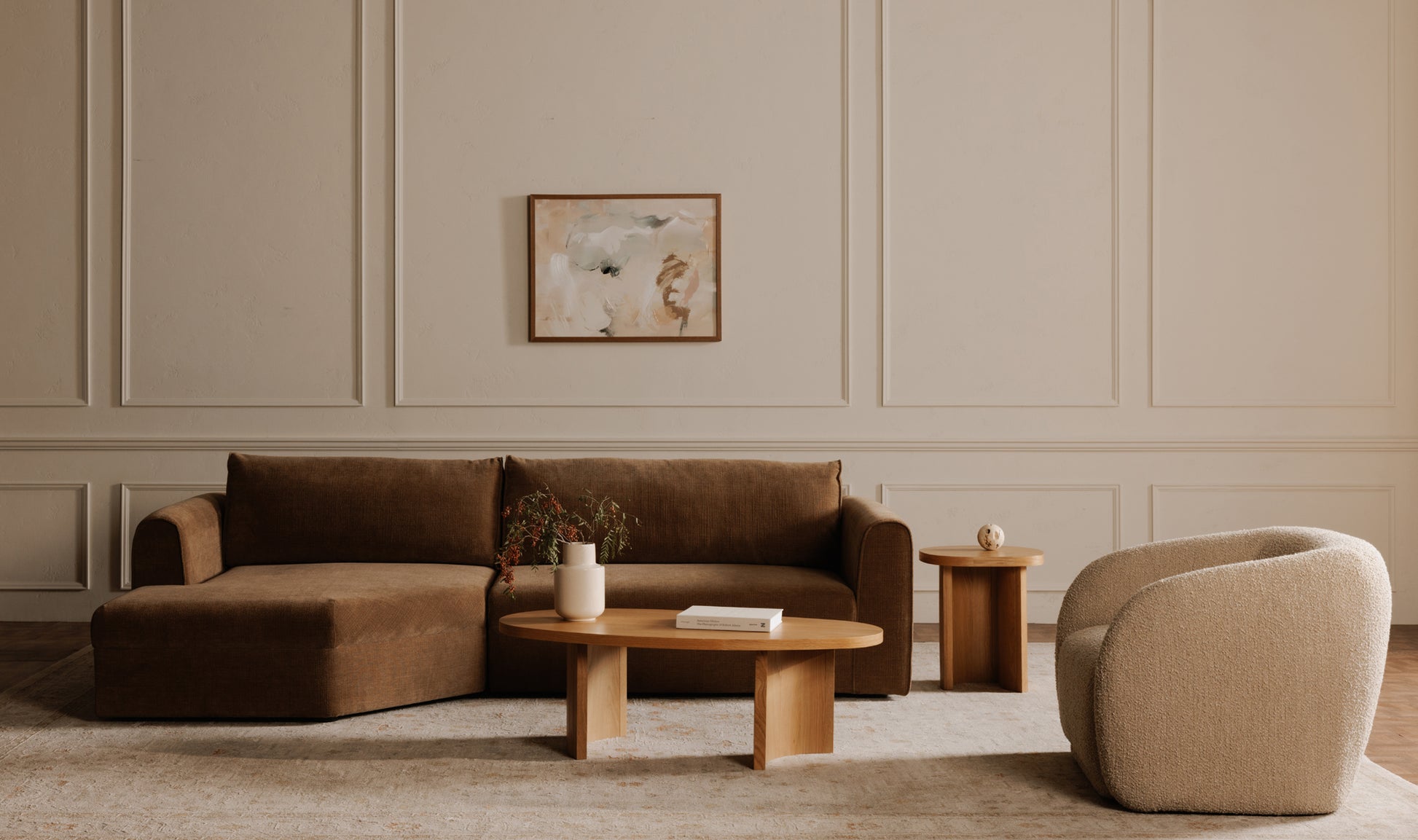 Madrid Sectional Cool Beige Sofa