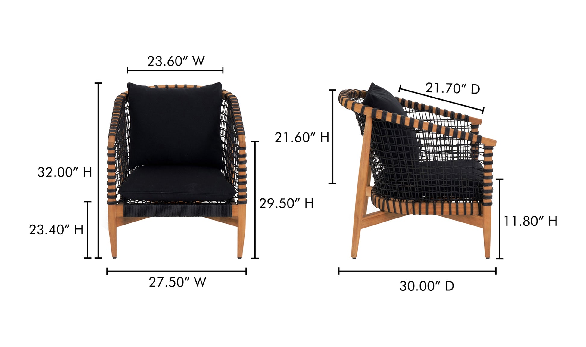 Kuna Outdoor Lounge Chair - Elegant Teak and Lounge Comfort