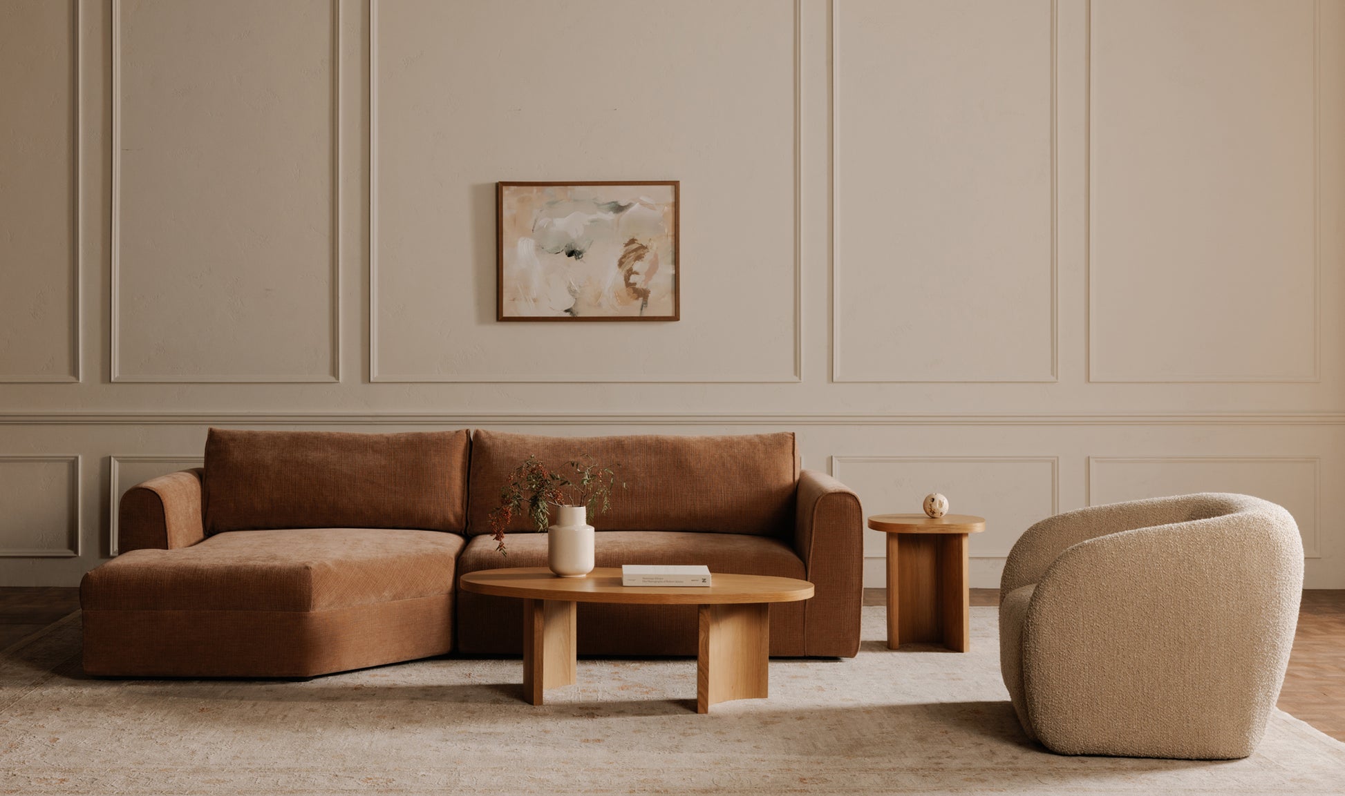 Madrid Sectional Cool Beige Sofa