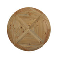 47" Column Round Pine Wood Dining Table