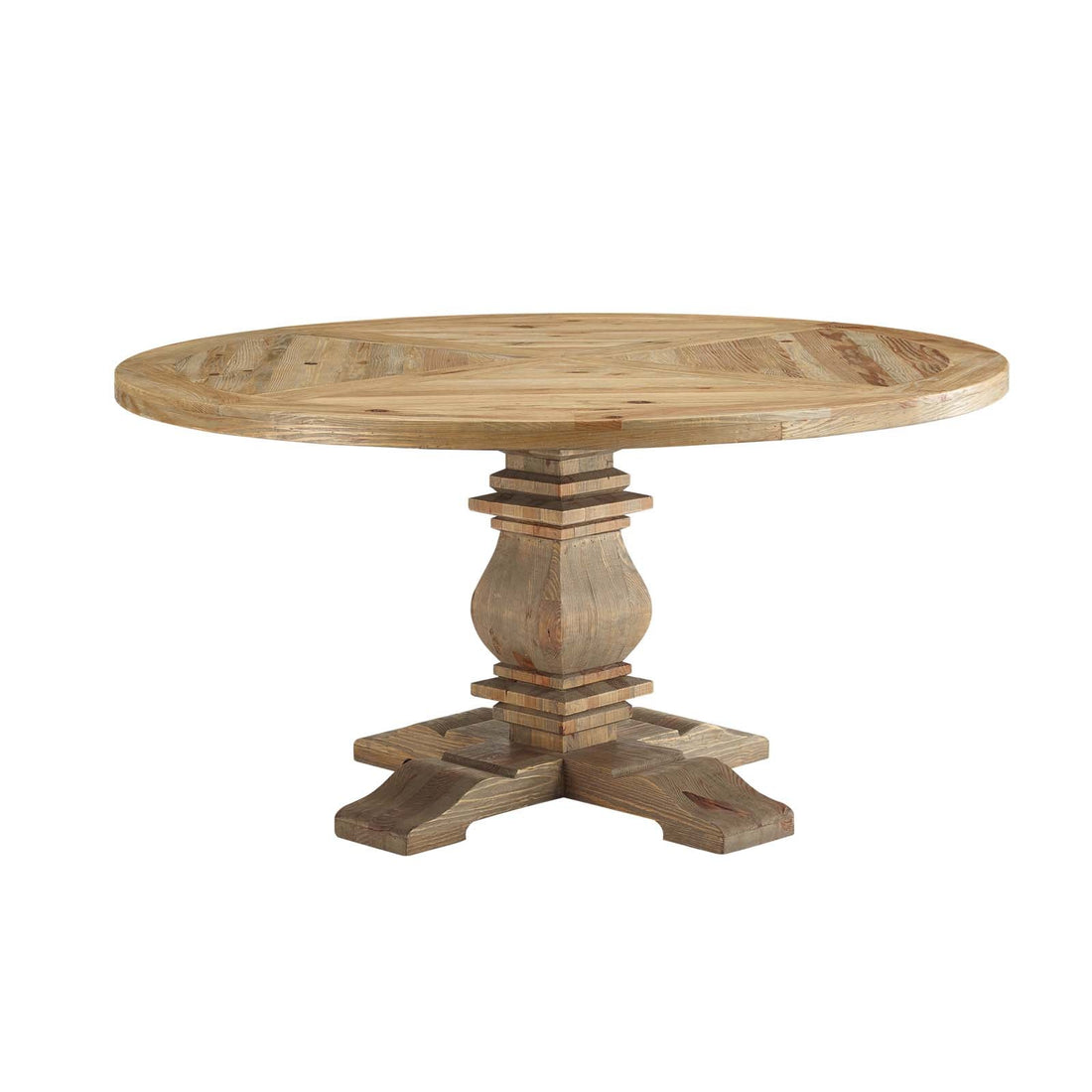 Column Pine Wood Dining Table 59in