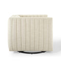 Tufted Swivel Armchair Beige