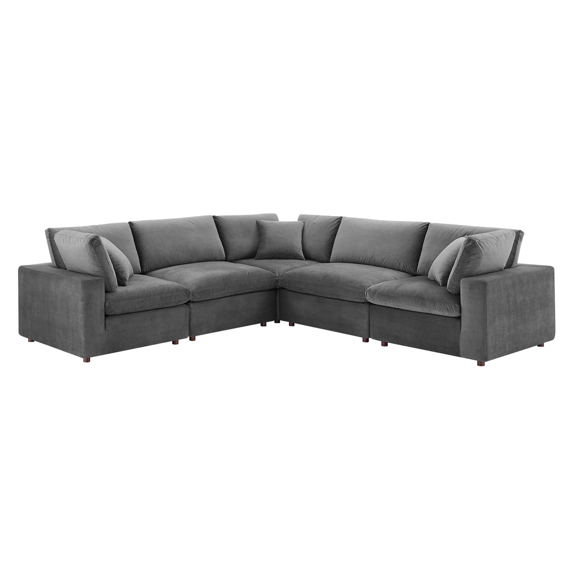 5 Piece Velvet Sectional Sofa