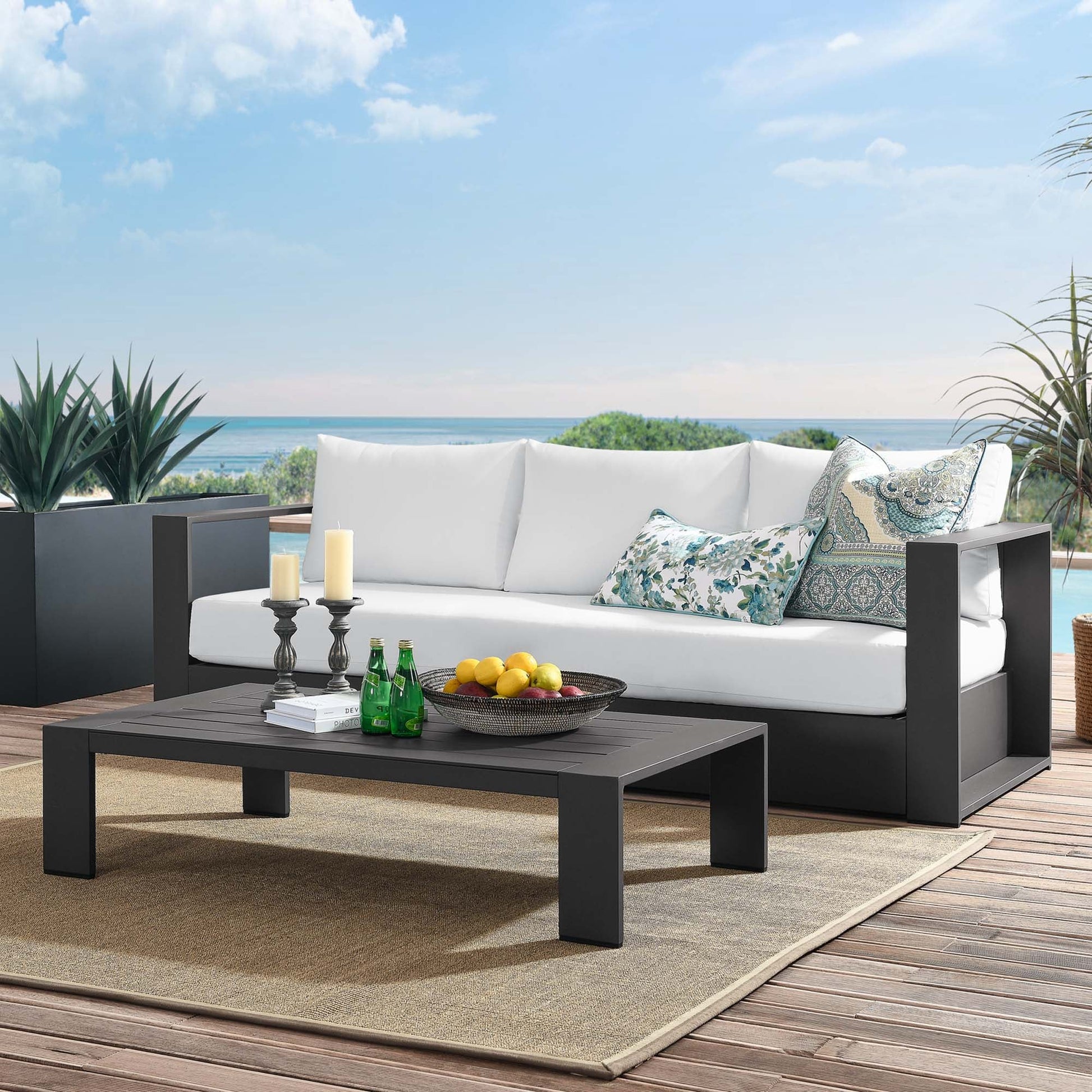 Stylish Tahoe 2-Piece Powder-Coated Aluminum Outdoor Set