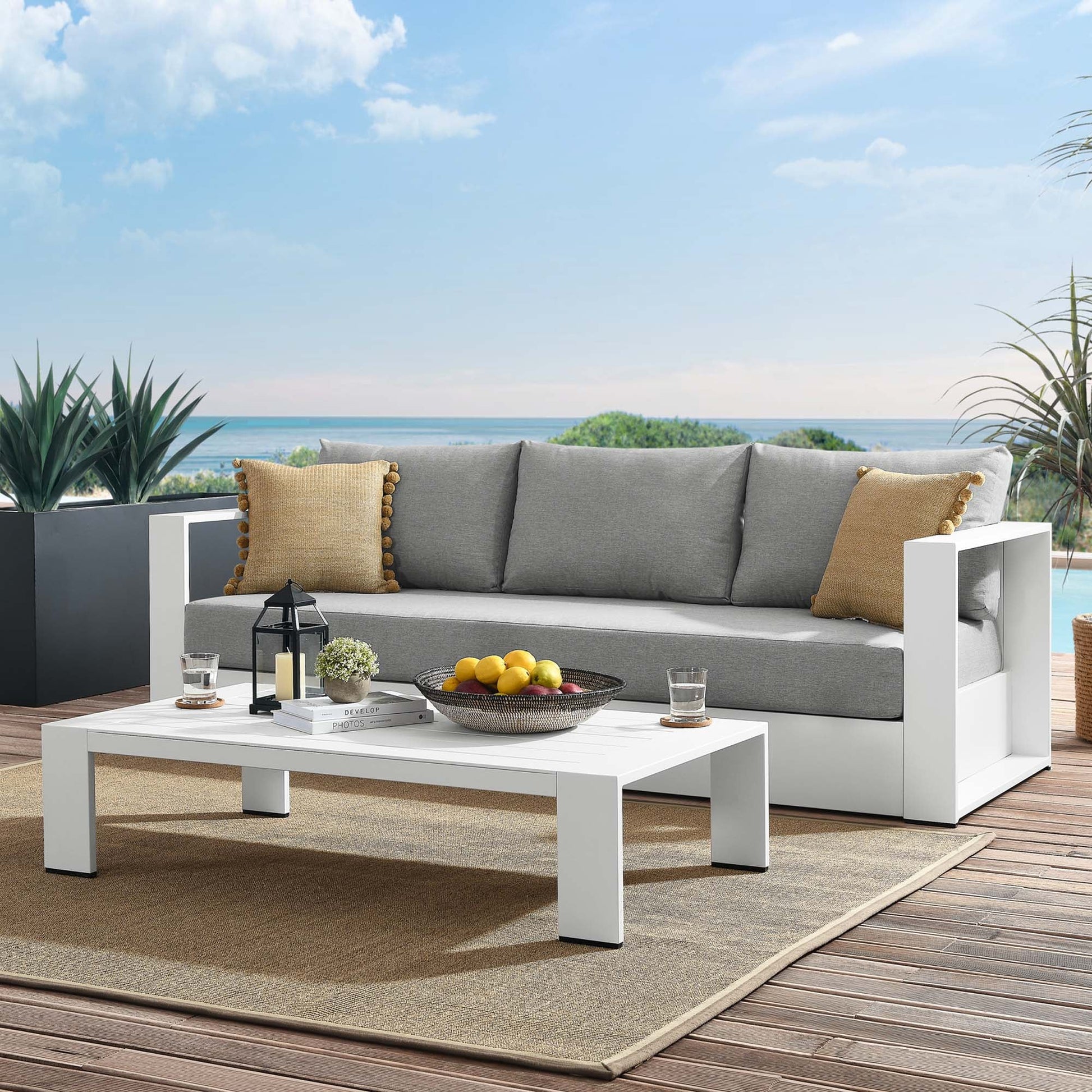 Stylish Tahoe 2-Piece Powder-Coated Aluminum Outdoor Set