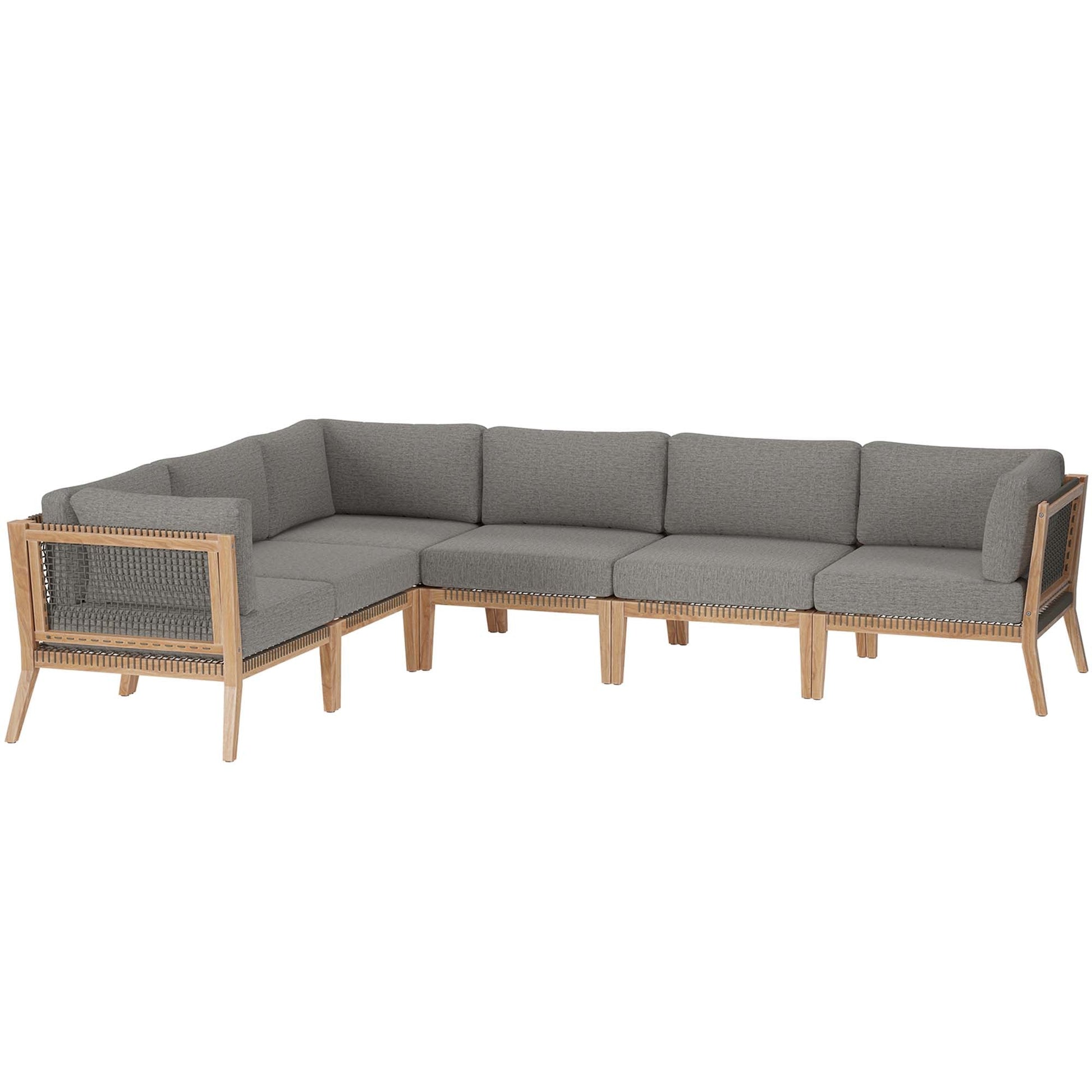 Clearwater Outdoor Patio Teak Wood Sectional Sofa