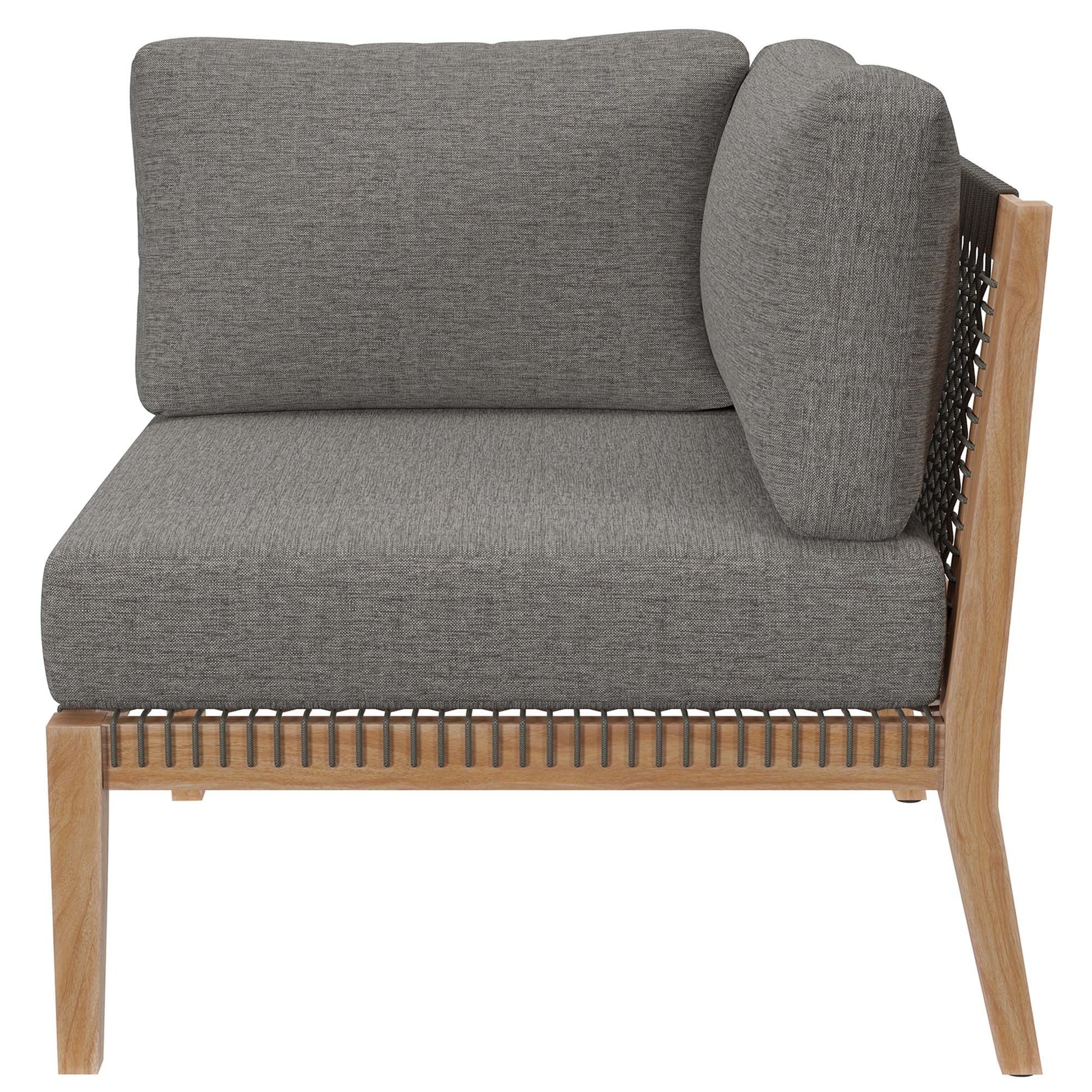 Clearwater Outdoor Patio Teak Wood Sectional Sofa