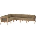 Clearwater Outdoor Patio Teak Wood Sectional Sofa