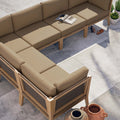 Clearwater Outdoor Patio Teak Wood Sectional Sofa