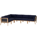 Clearwater Outdoor Patio Teak Wood Sectional Sofa