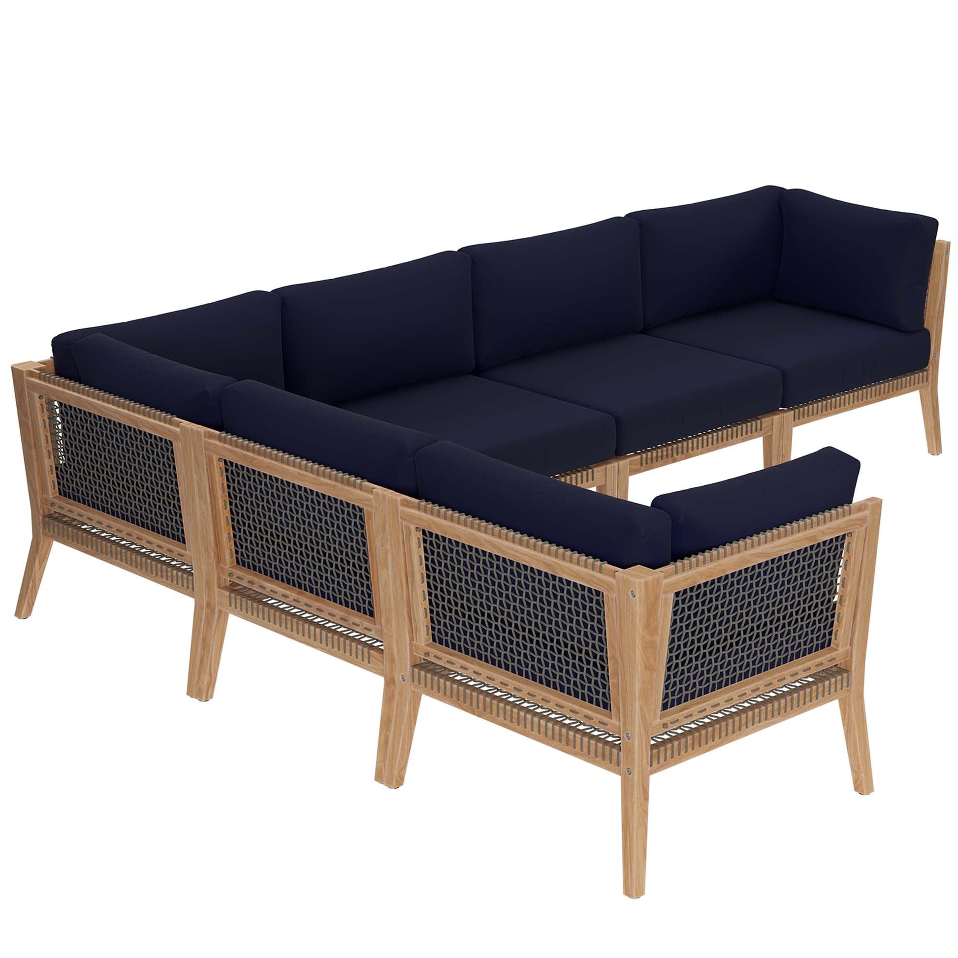 Clearwater Outdoor Patio Teak Wood Sectional Sofa