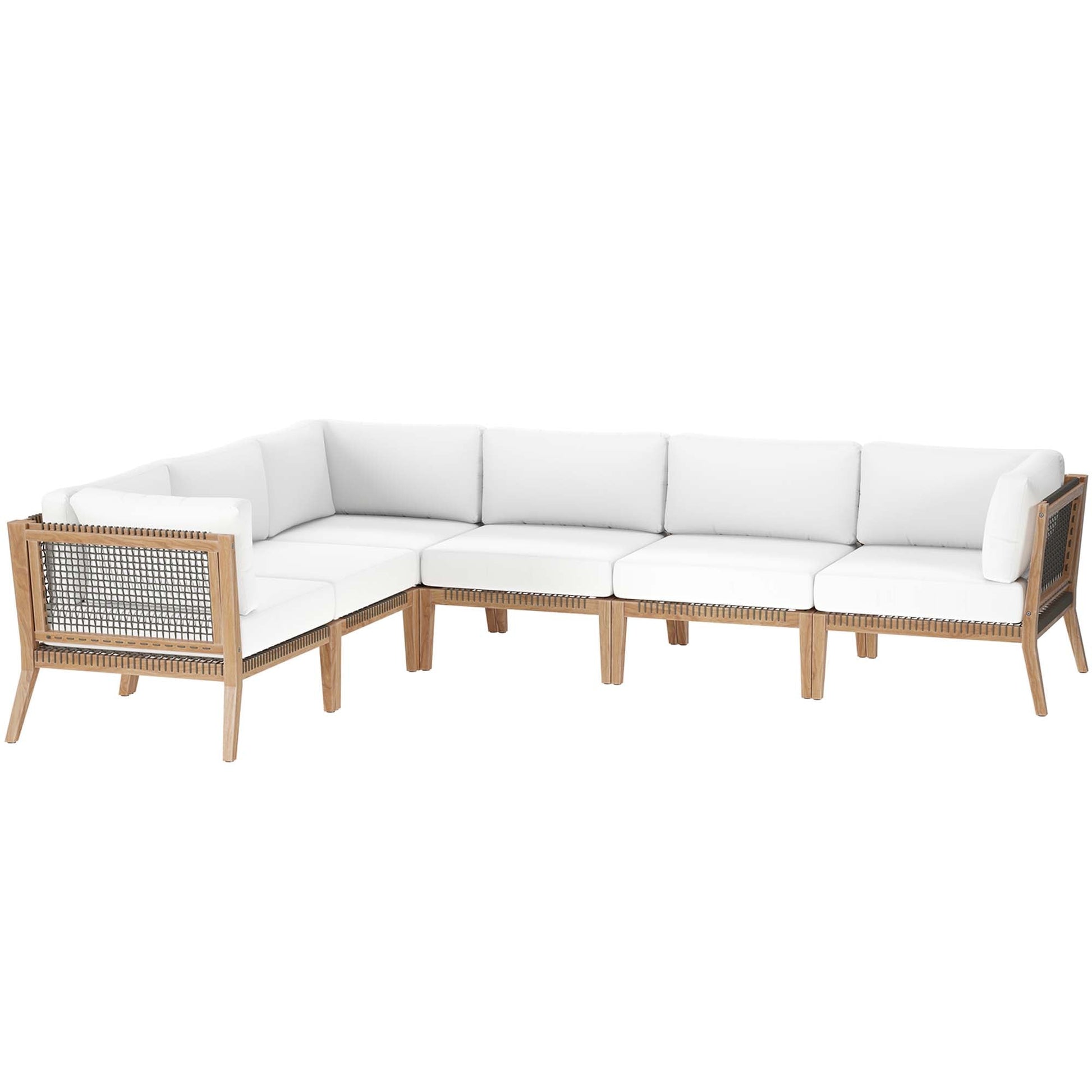 Clearwater Outdoor Patio Teak Wood Sectional Sofa