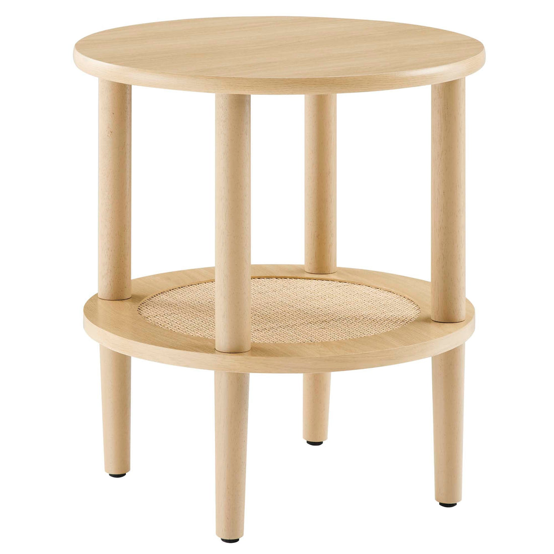 Walnut Modern Round Side Table