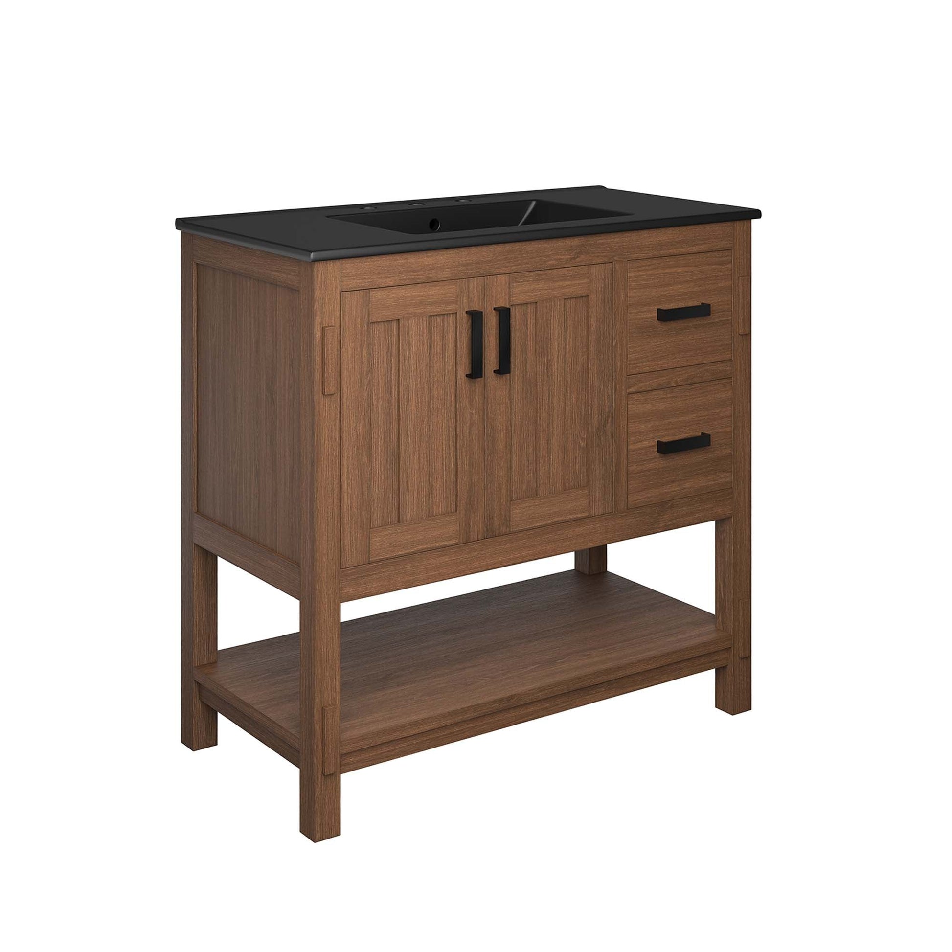 Ashlyn 36" Bathroom Vanity Walnut Black