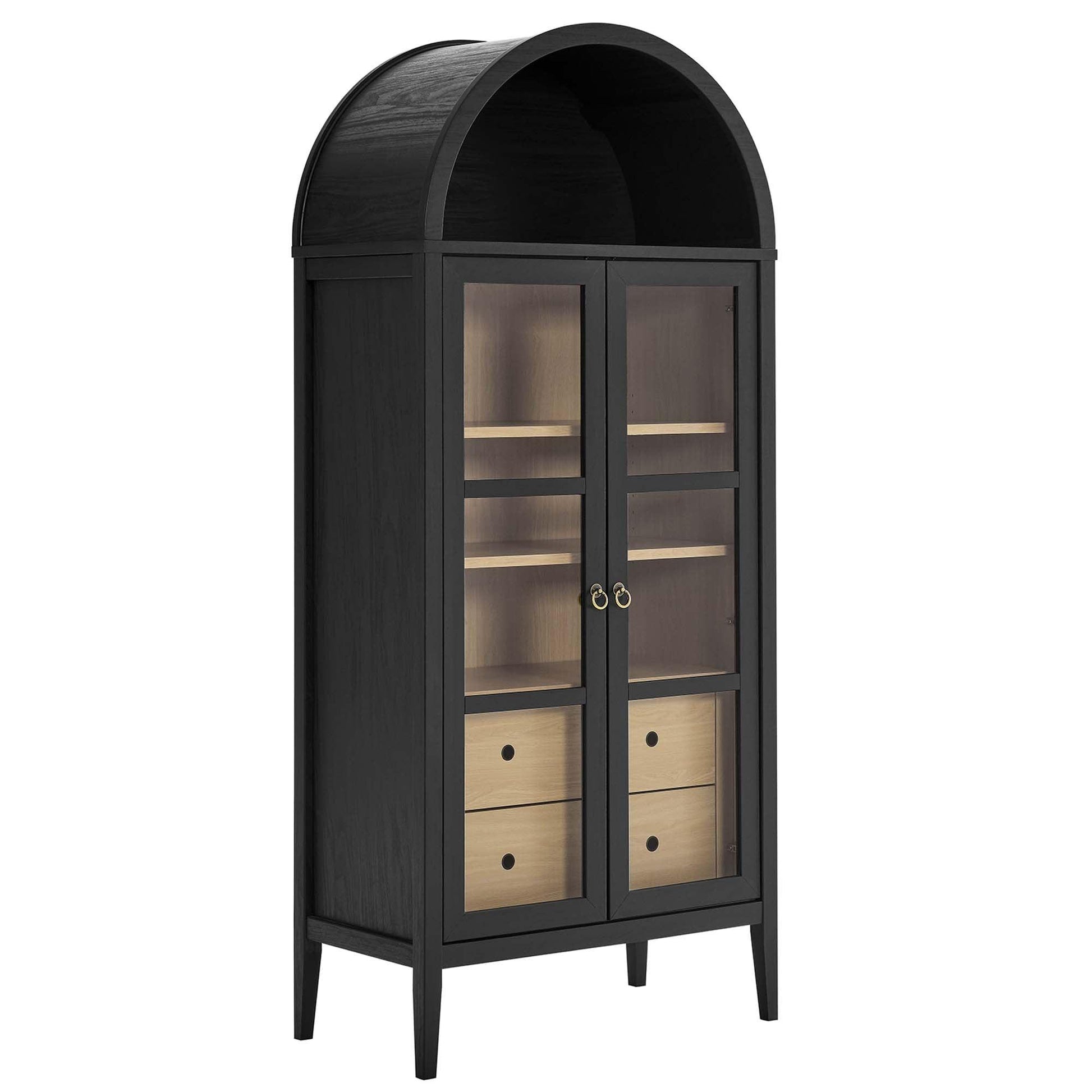 Nolan 74" Tall Arched Storage Display Cabinet