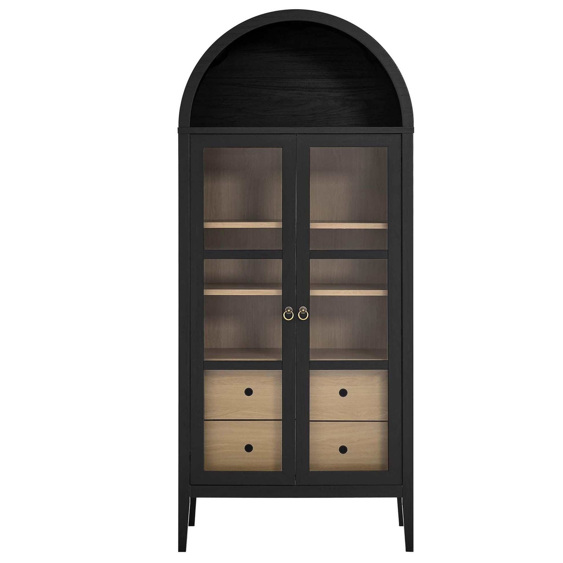 Nolan 74" Tall Arched Storage Display Cabinet