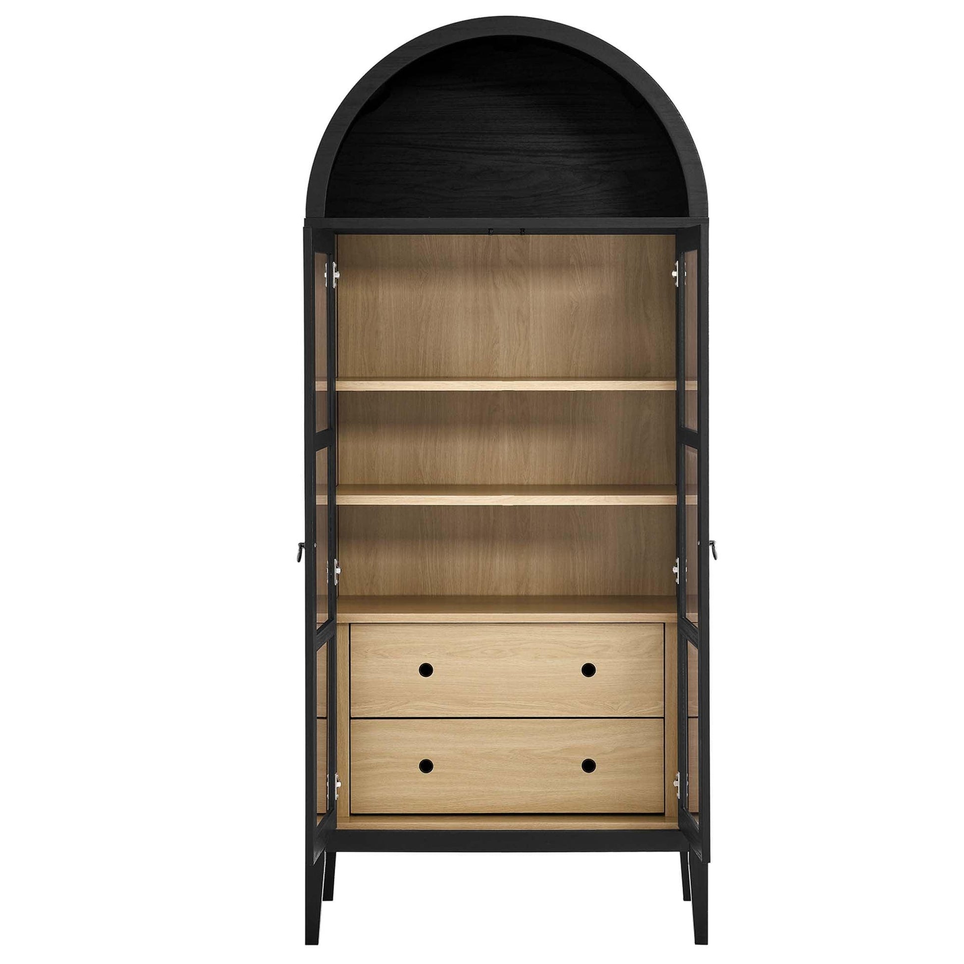 Nolan 74" Tall Arched Storage Display Cabinet