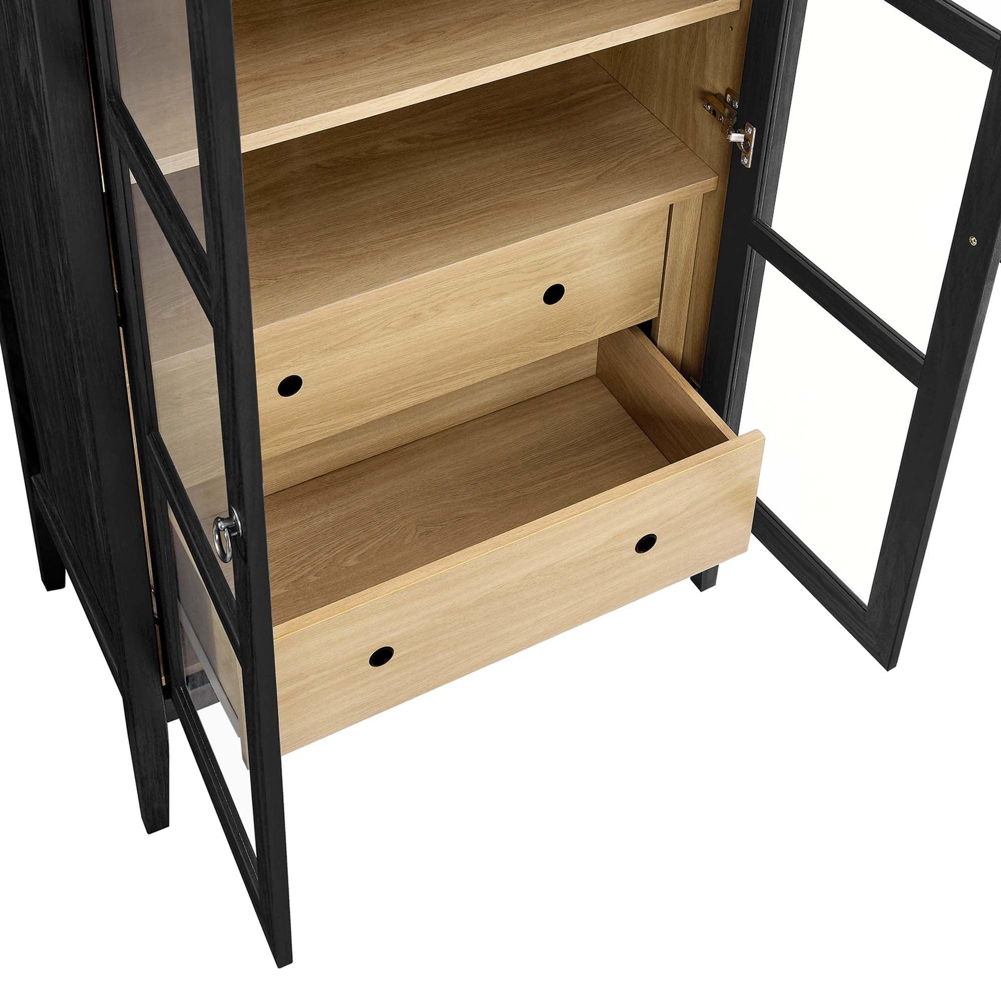 Nolan 74" Tall Arched Storage Display Cabinet